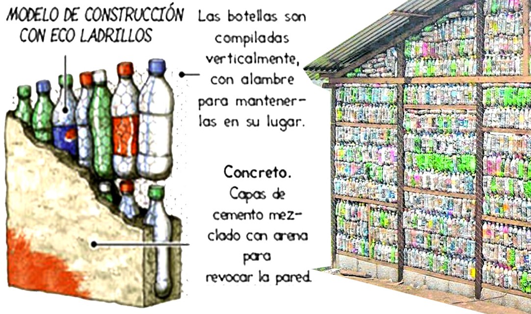 Una joven pareja construye una casa con botellas de plástico en el barrio  Santa Isabel - Diario La Mañana